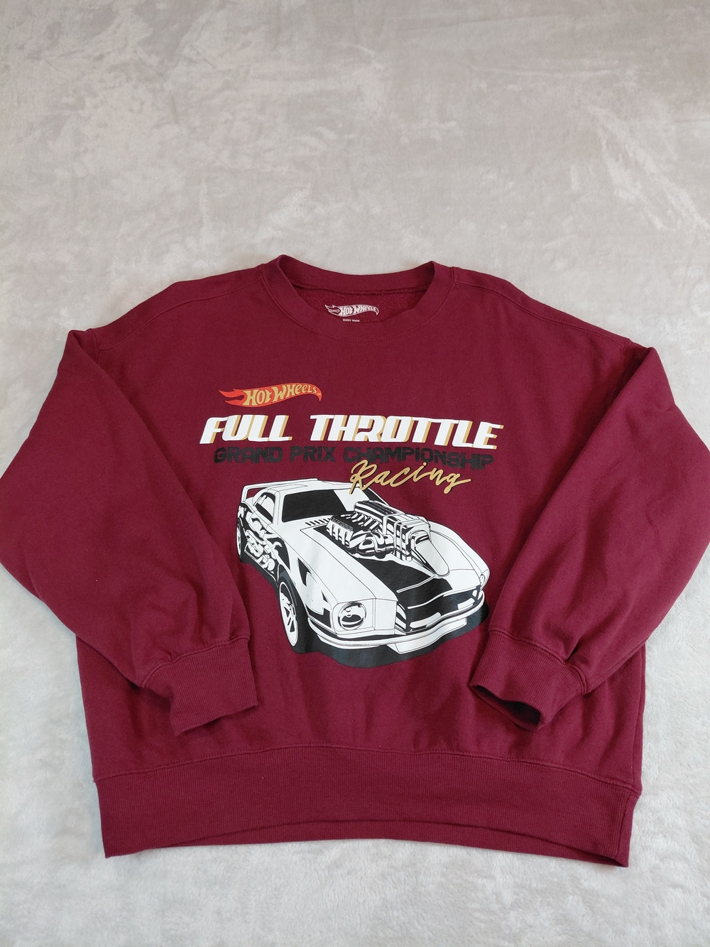 Hot Wheels "Full Throttle" Maroon Graphic Sweatshirt - Size Medium
